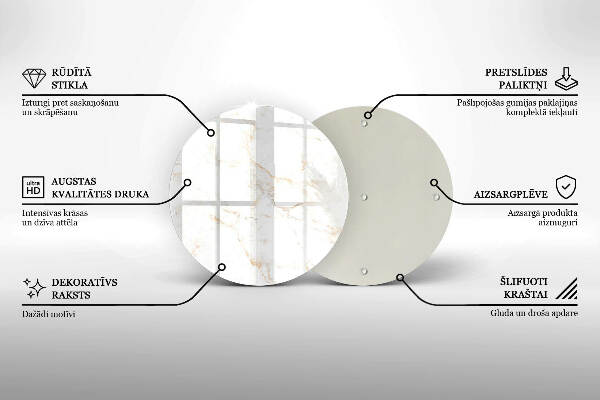 Üveg alátét gyertyákhoz Elegáns márvány kő
