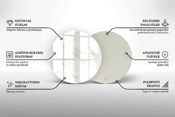 Üveg alátét gyertyákhoz Elegáns márvány kő