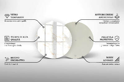 Üveg alátét gyertyákhoz Elegáns márvány kő