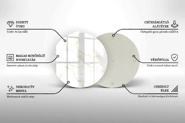 Üveg alátét gyertyákhoz Elegáns márvány kő