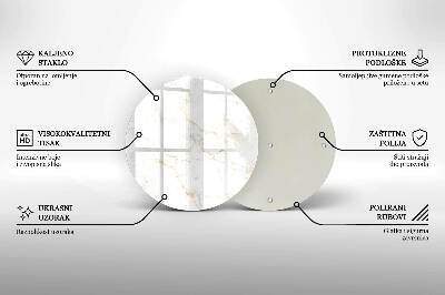 Üveg alátét gyertyákhoz Elegáns márvány kő
