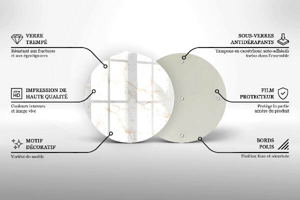 Üveg alátét gyertyákhoz Elegáns márvány kő