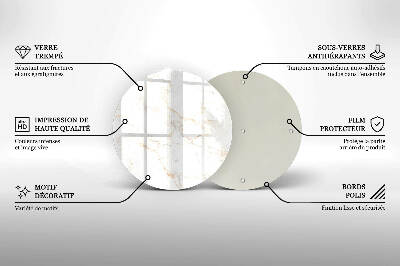 Üveg alátét gyertyákhoz Elegáns márvány kő