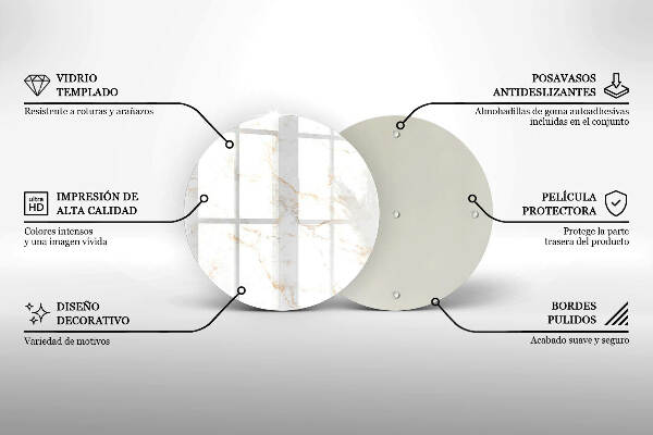 Üveg alátét gyertyákhoz Elegáns márvány kő