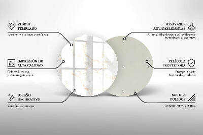 Üveg alátét gyertyákhoz Elegáns márvány kő
