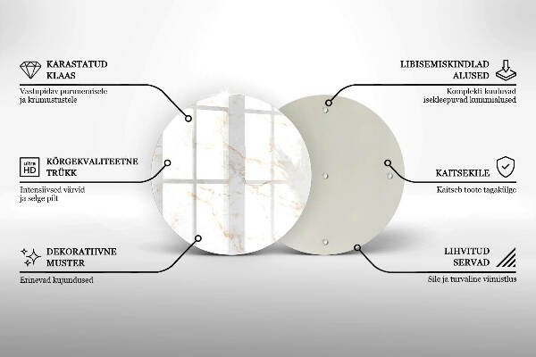 Üveg alátét gyertyákhoz Elegáns márvány kő