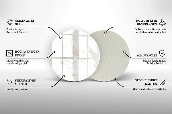 Üveg alátét gyertyákhoz Elegáns márvány kő