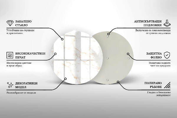 Üveg alátét gyertyákhoz Elegáns márvány kő