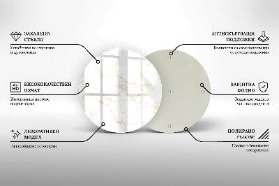 Üveg alátét gyertyákhoz Elegáns márvány kő