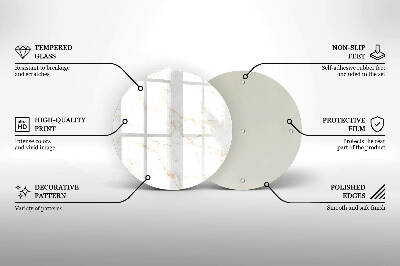 Üveg alátét gyertyákhoz Elegáns márvány kő
