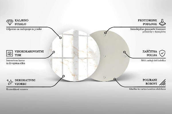 Üveg alátét gyertyákhoz Elegáns márvány kő