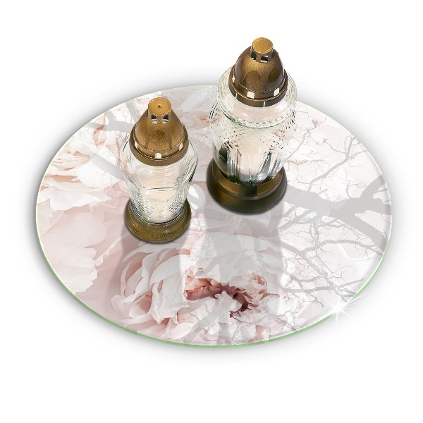 Üveg alátét gyertyákhoz Pasztell bazsarózsa