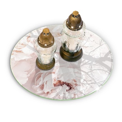 Üveg alátét gyertyákhoz Pasztell bazsarózsa