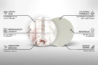 Üveg alátét gyertyákhoz Pasztell bazsarózsa