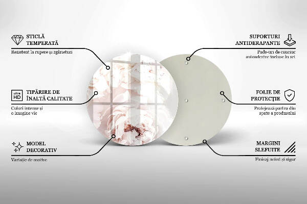 Üveg alátét gyertyákhoz Pasztell bazsarózsa
