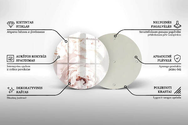 Üveg alátét gyertyákhoz Pasztell bazsarózsa