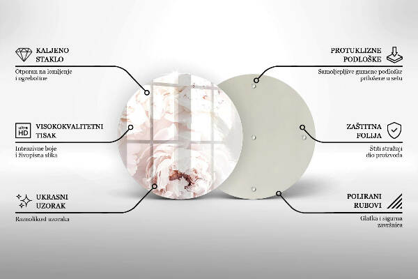 Üveg alátét gyertyákhoz Pasztell bazsarózsa