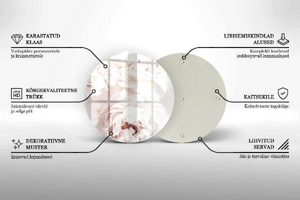 Üveg alátét gyertyákhoz Pasztell bazsarózsa