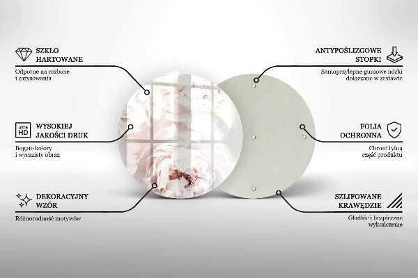 Üveg alátét gyertyákhoz Pasztell bazsarózsa