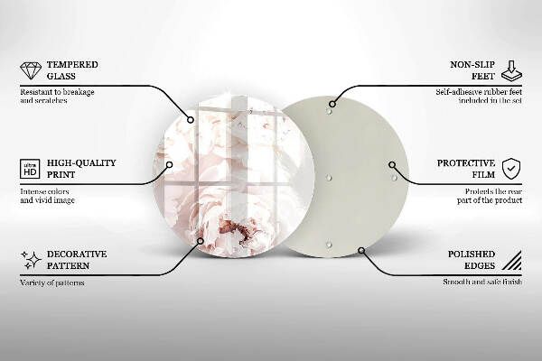Üveg alátét gyertyákhoz Pasztell bazsarózsa