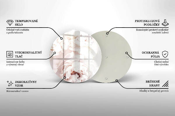 Üveg alátét gyertyákhoz Pasztell bazsarózsa