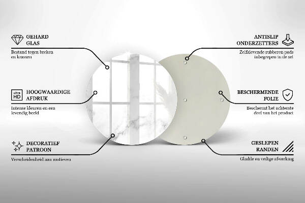 Üveg alátét gyertyákhoz Modern márvány