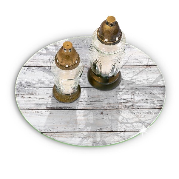 Síri gyertya alátét Világos fa táblák