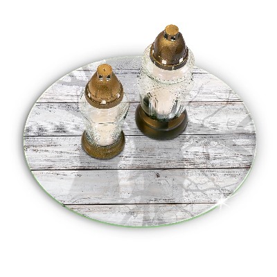 Síri gyertya alátét Világos fa táblák