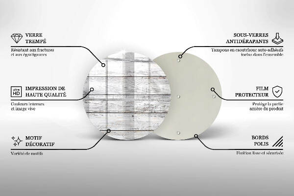 Síri gyertya alátét Világos fa táblák