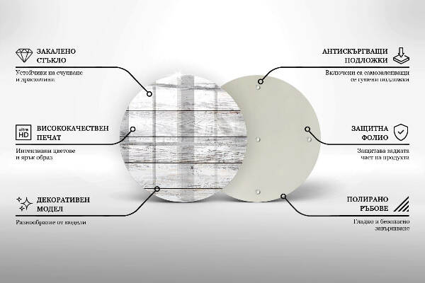 Síri gyertya alátét Világos fa táblák