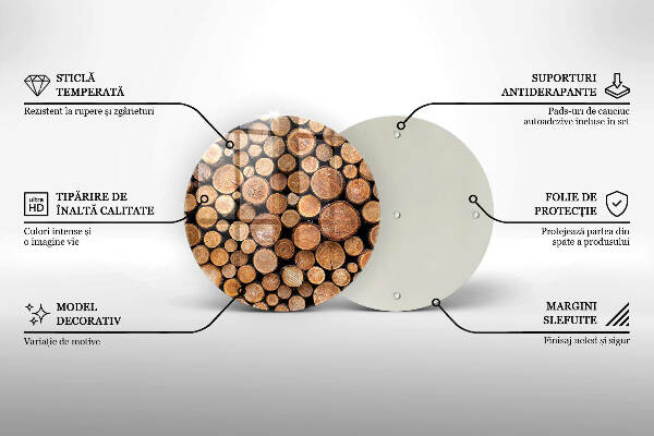 Üveg alátét gyertyákhoz Fatörzsek