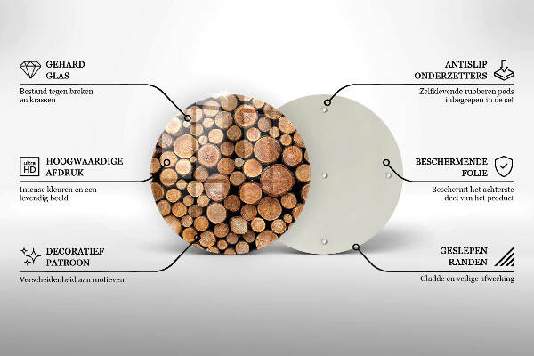 Üveg alátét gyertyákhoz Fatörzsek