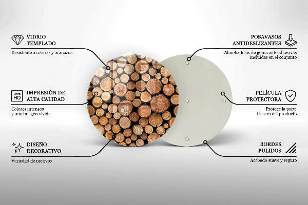 Üveg alátét gyertyákhoz Fatörzsek