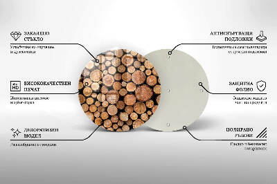 Üveg alátét gyertyákhoz Fatörzsek