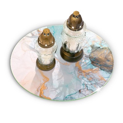 Üveg alátét gyertyákhoz Márvány absztrakció