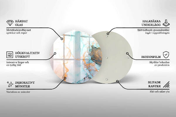 Üveg alátét gyertyákhoz Márvány absztrakció