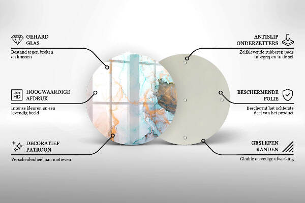 Üveg alátét gyertyákhoz Márvány absztrakció