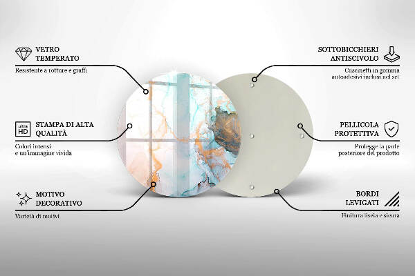 Üveg alátét gyertyákhoz Márvány absztrakció