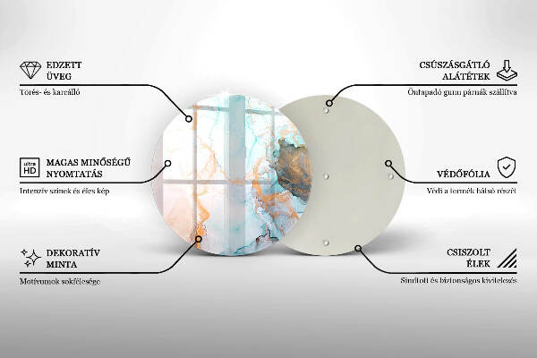 Üveg alátét gyertyákhoz Márvány absztrakció