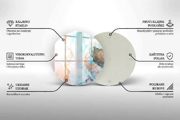 Üveg alátét gyertyákhoz Márvány absztrakció