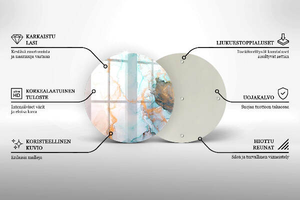 Üveg alátét gyertyákhoz Márvány absztrakció