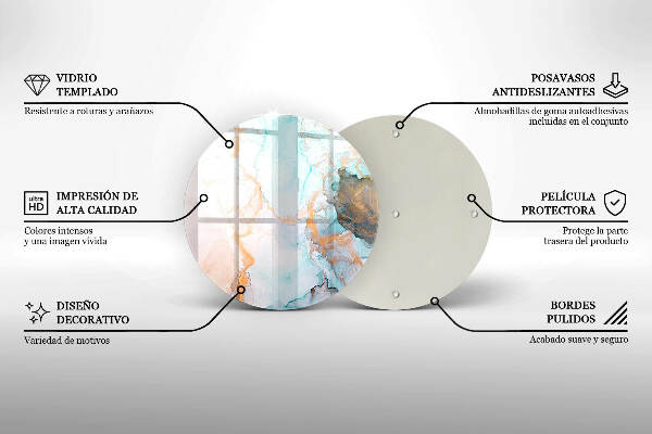 Üveg alátét gyertyákhoz Márvány absztrakció