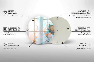 Üveg alátét gyertyákhoz Márvány absztrakció