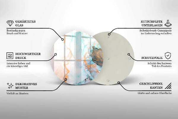 Üveg alátét gyertyákhoz Márvány absztrakció