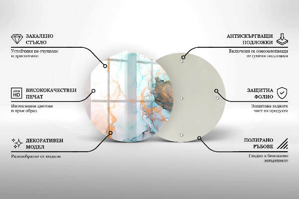 Üveg alátét gyertyákhoz Márvány absztrakció