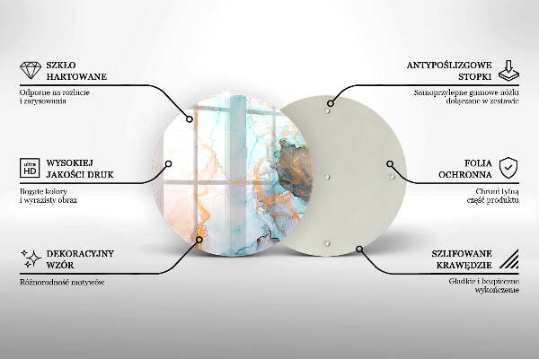 Üveg alátét gyertyákhoz Márvány absztrakció