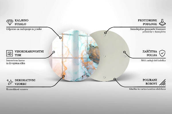 Üveg alátét gyertyákhoz Márvány absztrakció