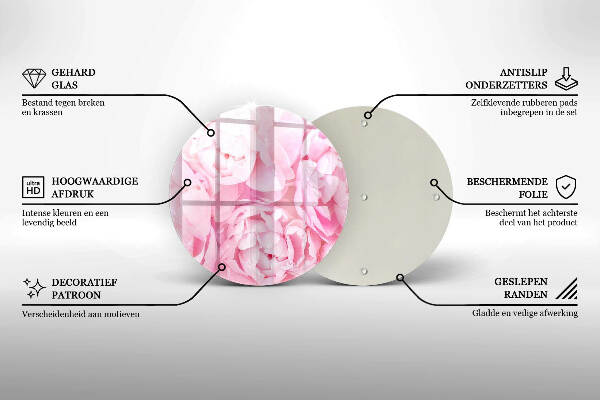 Üveg alátét gyertyákhoz Finom bazsarózsa