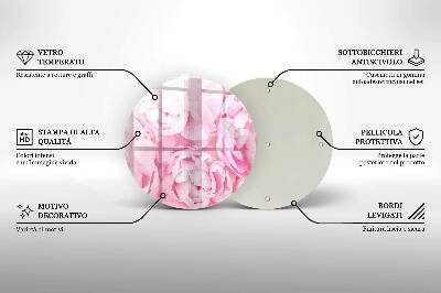 Üveg alátét gyertyákhoz Finom bazsarózsa