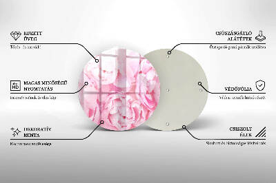 Üveg alátét gyertyákhoz Finom bazsarózsa
